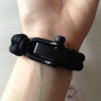 Adjustable EDC Bracelet: Simple Weave, Graphite Black Shackle